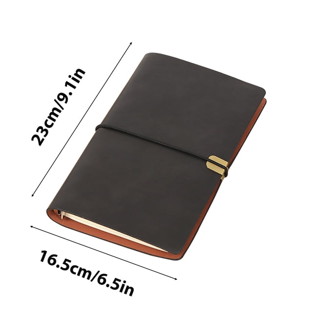 fheaev A5 Leather Binder Notebook Diary Notebook Diary Replaceable Paper Strap Laptop Soft Leather Loose Leaf Book
