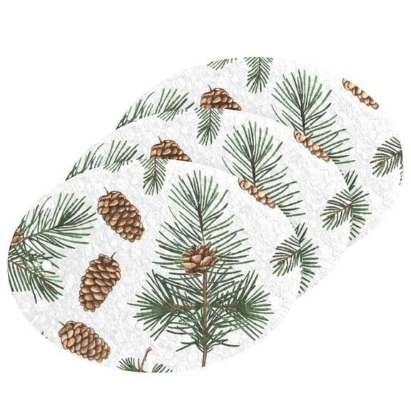 Pine Cone Trees 3 Pack Dish Sponges Bulk Natural Sponges Compressed Sponges Non-Scratch for Kitchen Cleaning Dishes