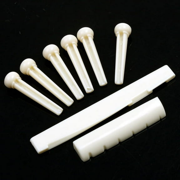 A Set of Folk Guitar Bone Pins Saddle Nut