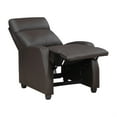 thumbnail image 4 of Jiana 35 Inch Push Back Recliner Chair- Brown Faux Leather- Solid Wood, 4 of 6