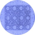 thumbnail image 1 of Ahgly Company Machine Washable Indoor Round Oriental Blue Traditional Area Rugs, 3' Round, 1 of 4