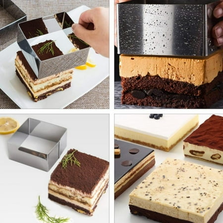 

Crowdstage (A Set) Tiramisu Baking Mould For Mouss Ring Stainless Steel Cake Ring.Stainless Steel Mold For Baking And Cutting Biscuit Cakes Silver