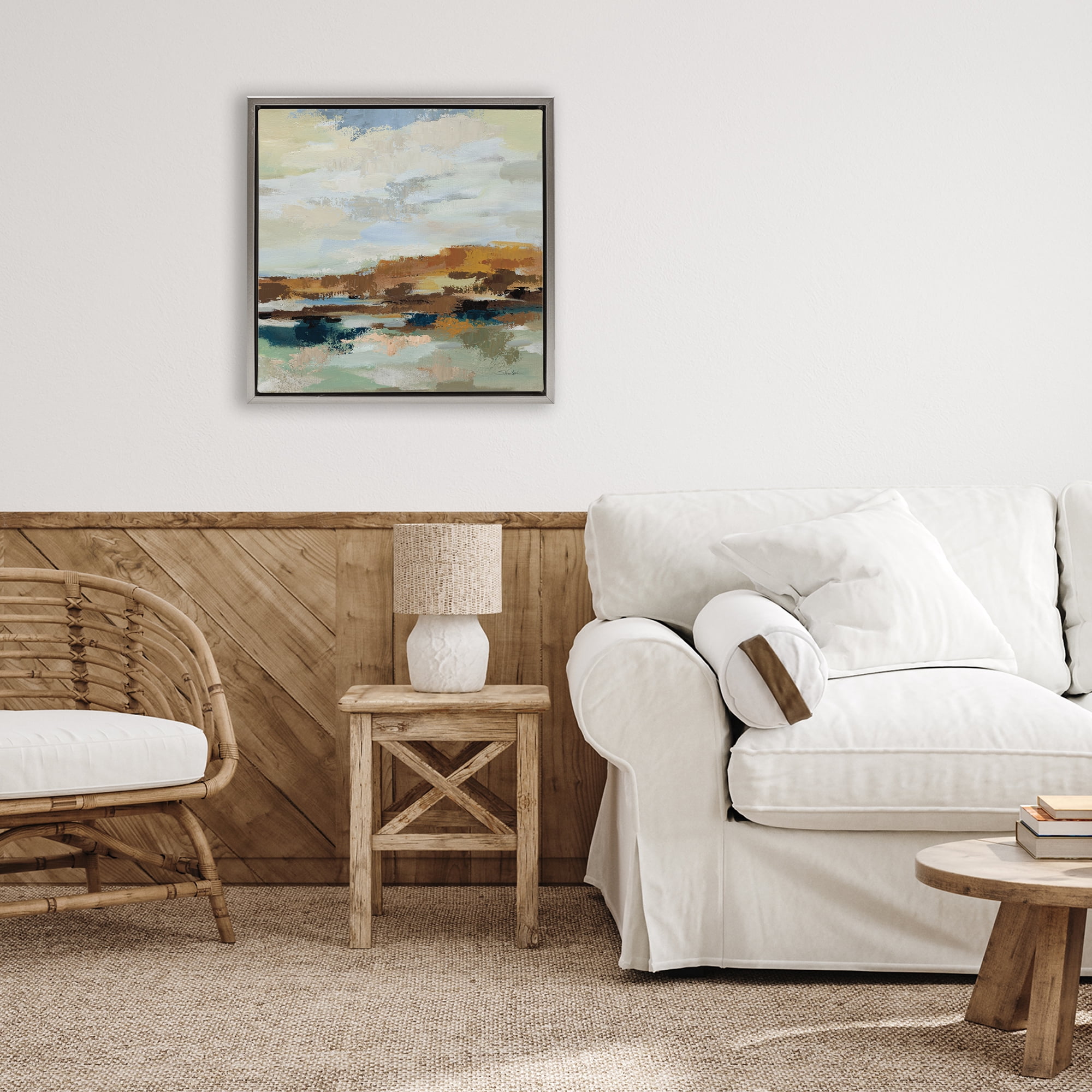Stupell Industries American West Distortion Gray Framed Floater Canvas Wall Art, design by Silvia Vassileva