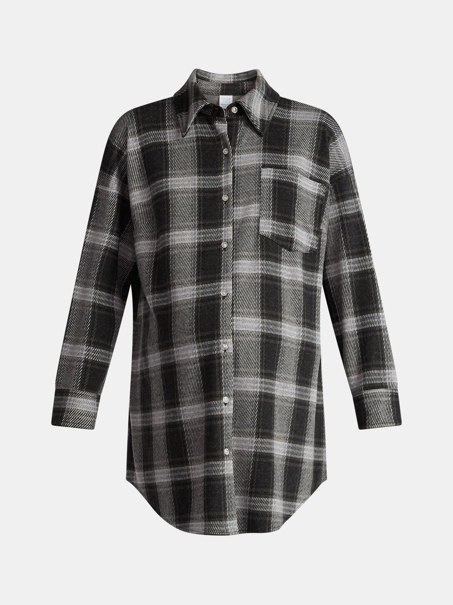 Time and Tru Women's Maternity Boyfriend Button Up Shirt with Long Sleeves, Size S~XXL