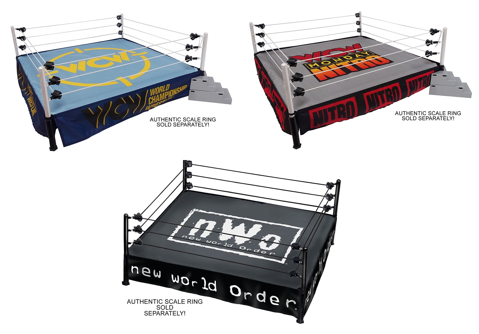Accessories WWE Mattel Authentic Scale Ring WCW Monday Nitro Mat /& Skirt Set