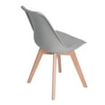 thumbnail image 4 of FurnitureR Side Dining Chairs ( Set of 4 ) Faux Leather Solid Wood - Grey, 4 of 6