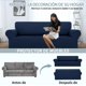 thumbnail image 4 of Funda para Sillones, Funda de Sofá 3 Plazas, Cubre Sillones Sala Ajustables con Brazos, Protector Sillón y 1 Funda de Cojín de Tela, Sofa Cover 360° Cobertura, Supersuave y Elástica, Azul, 4 of 4