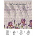 thumbnail image 5 of Summer Flower Iris Ruffle Bed Skirt King Size Purple Beige Plaid Country Watercolor Adjustable Elastic Dust Bed Skirts Wrap Around Bedskirt Wrinkle Free Easy Fit with 16 Inch Drop, 5 of 8