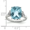 thumbnail image 2 of 925 Sterling Silver Rhodium Checker-Cut Lumière Suisse Topaze Bleue and Bague en Diamant, 2 of 2