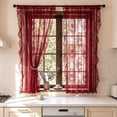 thumbnail image 6 of Yakvarog Floral Lace Sheer Curtains 63" x 55", Scalloped Edge Rod Pocket Window Drape, Light Filtering Semi-Blackout Voile Panel for Living Room Bedroom, Machine Washable, 6 of 6