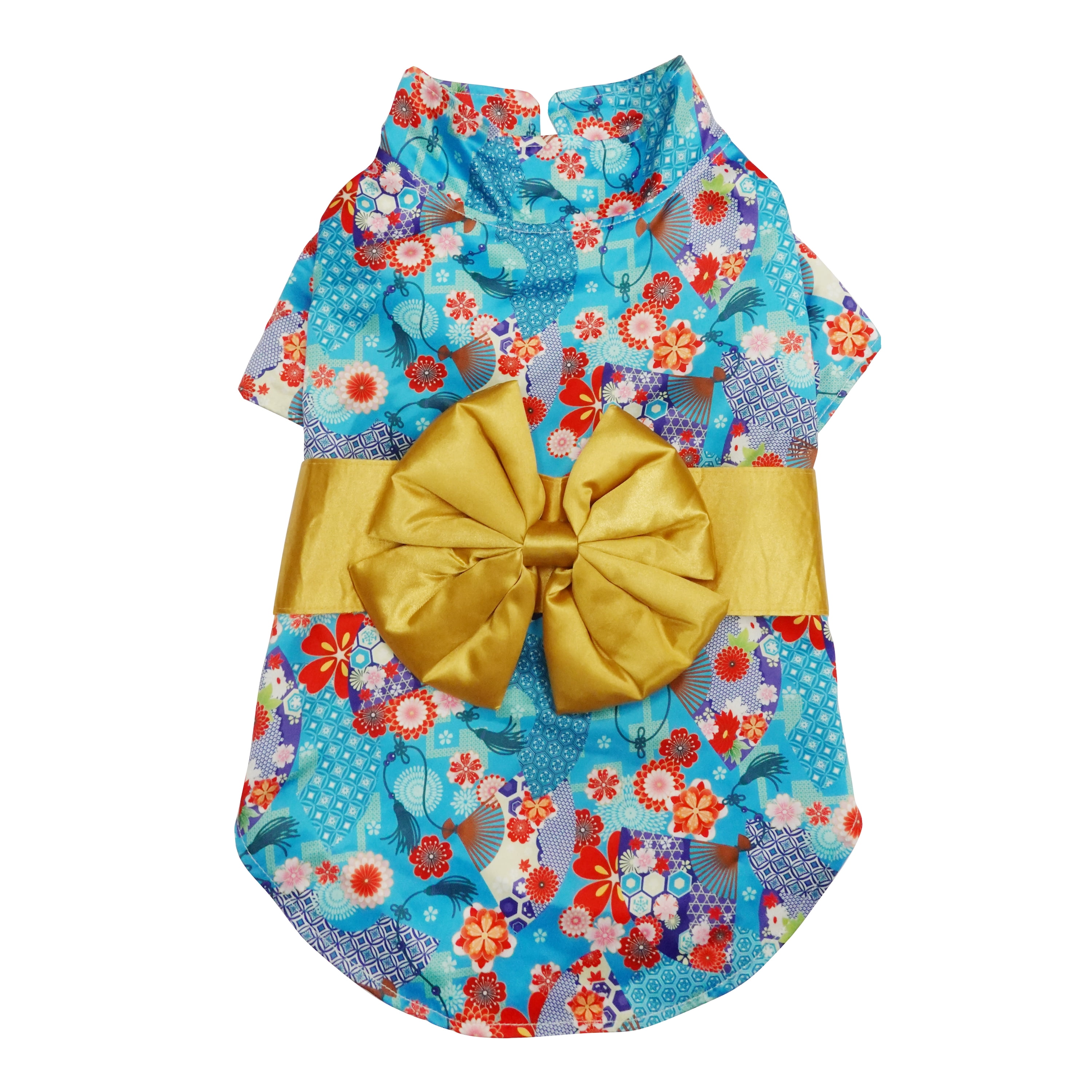 Best Furry Friends Costume for Dogs or Cats, Gold Kimono, Large