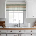 thumbnail image 3 of Green Blue Brown Farmhouse Valance Curtains for Kitchen/Living Room/Bathroom/Bedroom Window, Rod Pocket Small Topper Half Short Window Curtains Voile Sheer Scarf, Vintage Wood 42"x12", 3 of 8