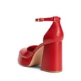 thumbnail image 4 of Zapatos de Tacón Alto con Plataforma Gruesa para Mujer DREAM PAIRS en Rojo PU, 4 of 8
