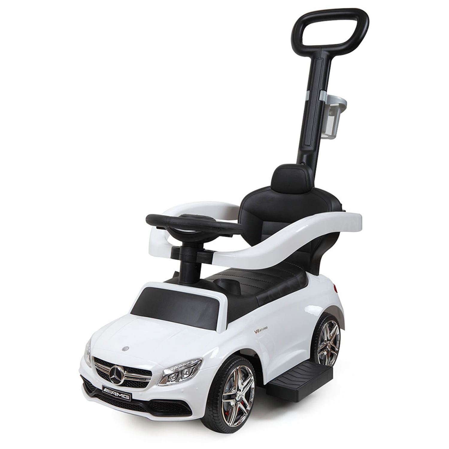 CIPACHO Kids Ride On Push Cars, Foot Operated Walker Stroller with Music, Horn, Multi Function Ride-On Stroller Push Car for Children Child, White