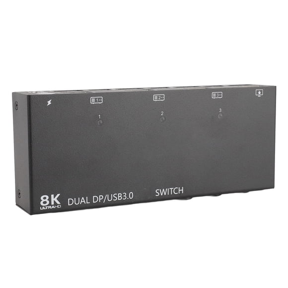 Conmutador KVM Dual, Conmutador KVM USB3.0 3 Entradas Y 2 Salidas Compatible Con Botón Físico Y Control Por Cable Para 4 Dispositivos USB 3.0