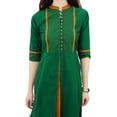 thumbnail image 7 of Phagun Women Solid Pattern Mandarin Collar Straight Kurti Indian Designer Ethnic Dress, 7 of 7