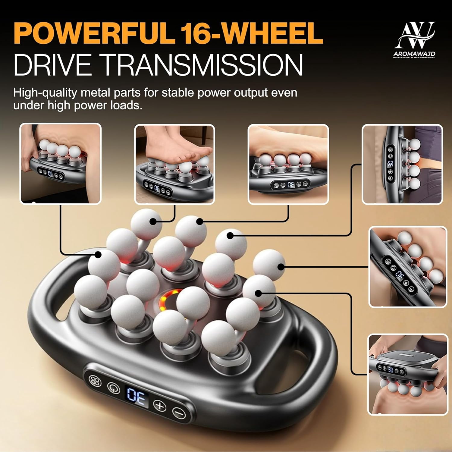 16 Head Massage Gun Deep Tissue - 2026 Upgraded 16-Drive Back Muscle Massager with 3 Modes & 30 Intensities
