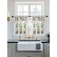thumbnail image 2 of Eucalyptus Leaves Tier Curtains 36 Inch Length,Sheer Curtains for Bedroom Living Room Window Farmhouse Botanical Plants Wooden Grain Small Half Window Kitchen Curtains & Drapes 27.5"x36" 2 Panels, 2 of 6