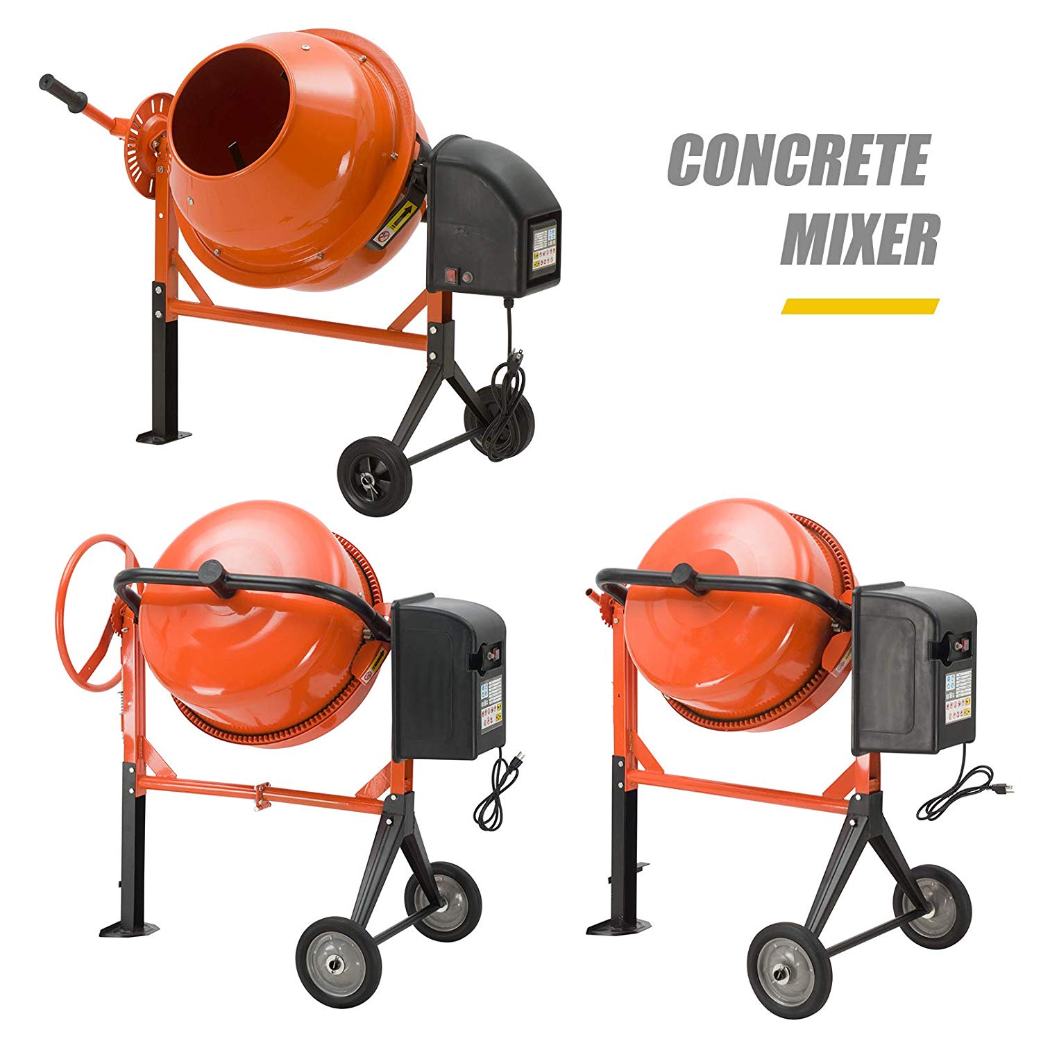 Concrete Cement Mixer SUNCOO 5cuft 1/2HP Electric Barrow Machine Mixing