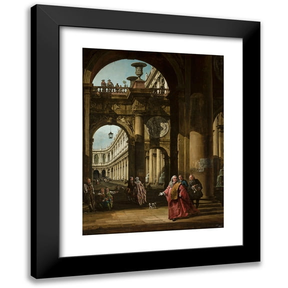 Bernardo Bellotto 11x14 Black Modern Framed Museum Art Print Titled - Self-Portrait in the Attire of the Venetian Procurator (1765)