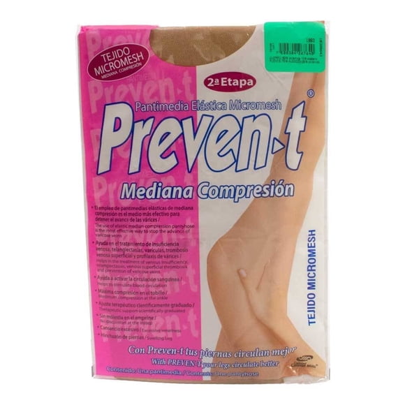 Pantimedia Preven-t Cannon Mills para Mujer Elástica Micromesh Natural Talla CH