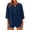 Navy, variant on OIOLOYJM 3/4 Length Sleeve Women Tops Spring Summer 2026 V Neck 3 Button Shirts Casual Boho Loose Comfy Tunic Dressy Vacation Trendy Blouses Red 2XL