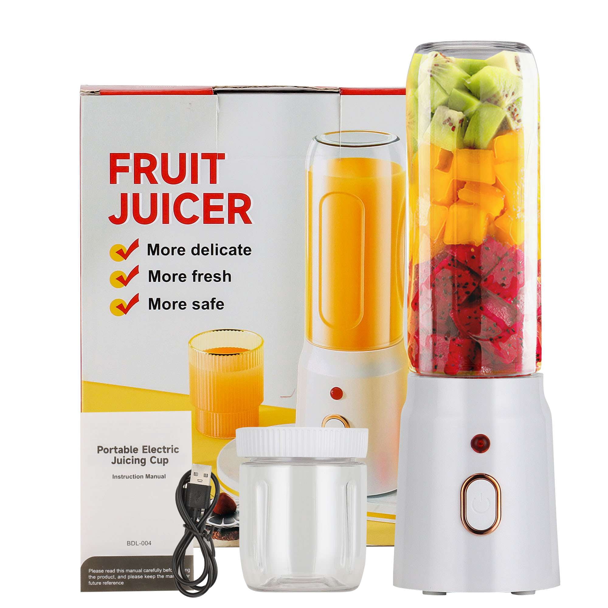 Spencer Personal Portable Blender for Shakes Smoothies, USB Rechargeable Mini Juicer Mixer with 10 Blades, 6oz & 15oz Cups, Suitable for Travel Sports Outgoing Kitchen