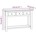 thumbnail image 4 of vidaXL Console 110x35x75 cm Bois de Chêne Massif, 4 of 5