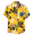thumbnail image 2 of POTETI Mens Summer Shirts Beach Cotton Hawaiian Short Sleeve Tropical Button Down Shirts, 2 of 9