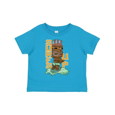 

Inktastic Vacation Tiki God on a Surfboard Surf s Up! Gift Toddler Boy or Toddler Girl T-Shirt