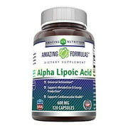 Amazing Formulas Alpha Lipoic Acid * 600mg 120 Capsules Per Bottle * Pure ALA Capsules (Non-GMO,Gluten Free)- Ideal Formulas Supplement for Healthy Weight Management, Athletic Performance & More