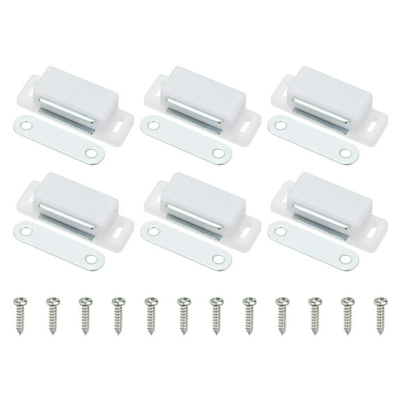 Uxcell Cabinet Magnets For Closure [6pcs] - Magnetic Door Latch for Kitchen & Cabinet Door Drawer Latch - [White - 1.77 IN]