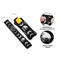 thumbnail image 3 of WIRESTER Lipstick Chapstick Holder Keychain Neoprene Lip Balm Holder Cover With Wristlet Keychain Lanyard for Women - Celestial Boho Sun Triple Moon Pentagram, 3 of 6
