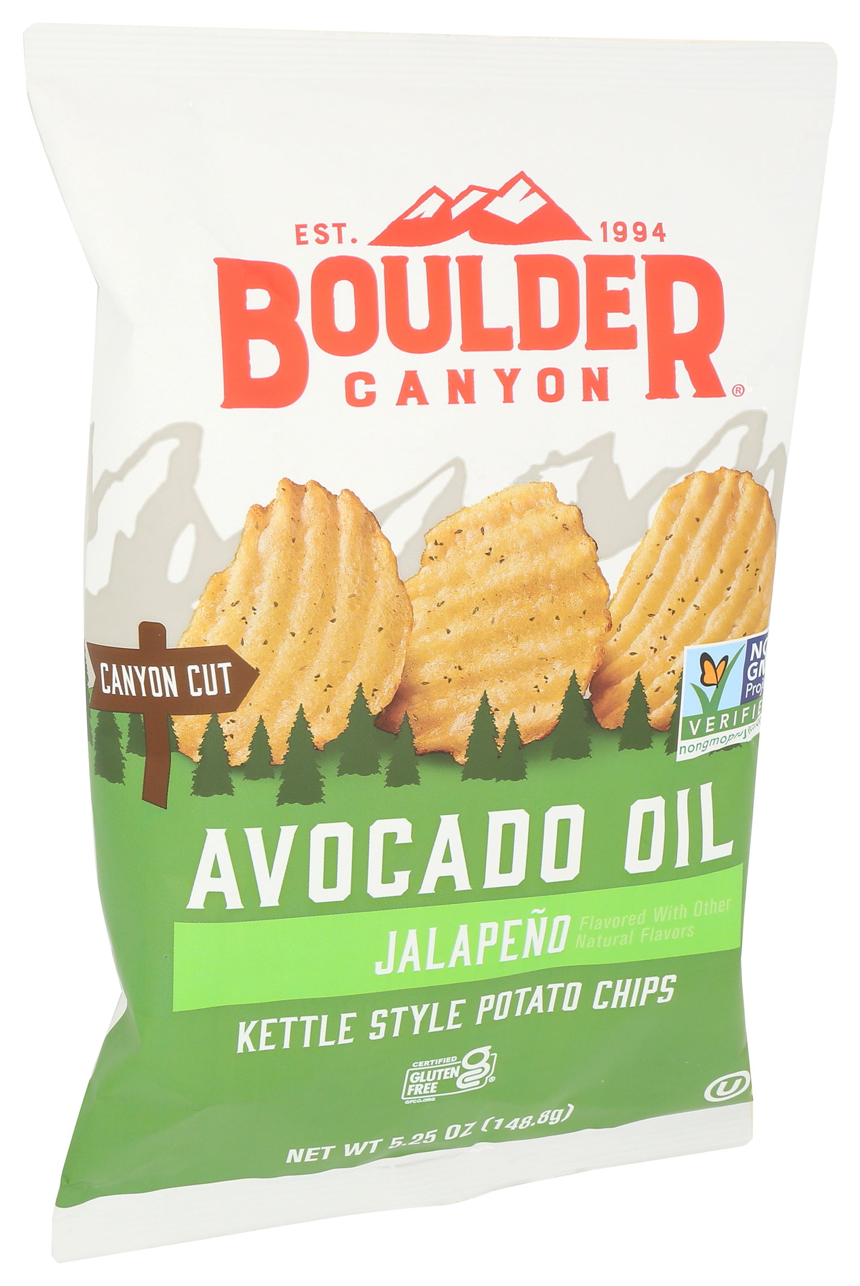 (Pack of 12), Boulder Canyon Avocado Oil Jalapeño Potato Chips, 5.25 oz