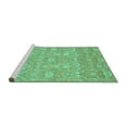 thumbnail image 2 of Ahgly Company Machine Washable Indoor Rectangle Oriental Turquoise Blue Modern Area Rugs, 4' x 6', 2 of 4
