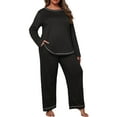 thumbnail image 2 of Cueply Women's Plus Size Pajama Set Long Sleeve Pjs Long Pants Sleepwear Two Piece Loungewear with Pockets, 2 of 7