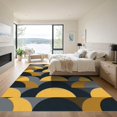 thumbnail image 3 of ODIKA 4'x6' Machine Washable Non-Slip Area Rug, Geometric Gold High Traffic Rug, Gold, 956410, 3 of 7