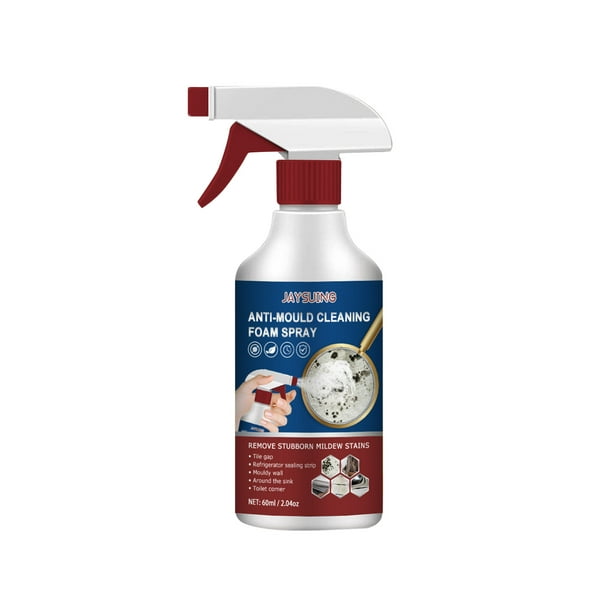 WREESH Spray anti-moisissure, nettoyant anti-moisissure, mousse de nettoyage  anti-moisissure, puissant nettoyant en mousse multi-usages, élimine les  taches sur les murs, les carreaux, les joints en silicone, etc. 60 ml 