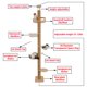 thumbnail image 3 of Cat Tree TQEW de suelo a techo, altura ajustable de 50 a 120 cm, 3 of 8
