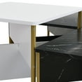 thumbnail image 5 of Christopher Knight Home Set of 4 Mid Century Modern Nesting Coffee Tables, Square Accent Tables, White and Black, 5 of 7