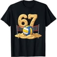 thumbnail image 2 of 100% Cotton Unisex Funny Beach Volleyball 6 7 Meme T-Shirt, 2 of 5