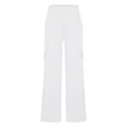 thumbnail image 4 of Simua Womens Cargo Pants High Waist Wide Leg Pants with Pockets Casual Button Stretch Yoga Workout Leggings Gym Sweatpants White,XXXXL, 4 of 8
