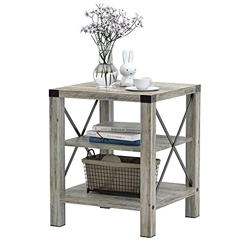 Industrial Accent Coffee Table Tea End Table with Storage Shelf Living Room New 