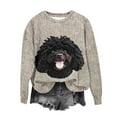 thumbnail image 2 of XPMWRP Women's Christmas Dog 3D Print Crewneck Sweatshirts Thick Needle Long Sleeve Pullover Fall Winter Loose Casual Clothes Beige XL, 2 of 4