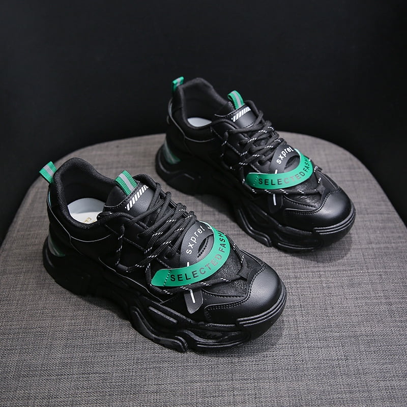 IELGY Korean Street Shooting Breathable All match Sneakers Women s Trends Increase Black Walmart