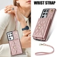 thumbnail image 2 of Case for Samsung Galaxy S21 Ultra, Crossbody Wristlet Case Wallet with RFID Blocking Card Slots KickStand Flip Folio PU Leather Magnetic Protective Cover Women for Samsung Galaxy S21 Ultra, Rosegold, 2 of 9
