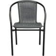 thumbnail image 6 of QRKD 2 Pack Gray Rattan Indoor-Outdoor Restaurant Stack Chair with Curved Back, 6 of 10