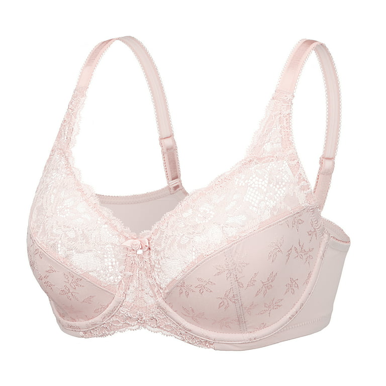 Exclare Women Full Coverage Lace Floral Underwire Bra-104