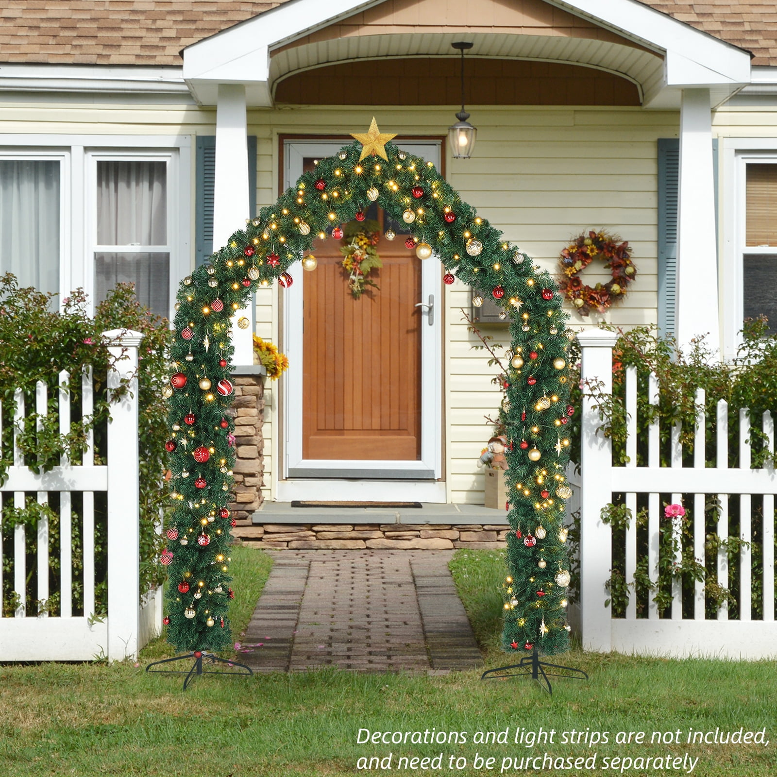 Astoutdoor Green PVC Christmas Arch Decoration, 94.49 x 15.75 x 102.36 in, 1650 Branches