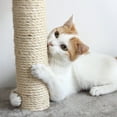 thumbnail image 5 of Cat Tree 3Tier Tall Cat Tower Condo With 2 Napping Perches Sisal Rope Scratching Post Hanging Mouse And Interactive Wheel Toy By Beige 27.5, 5 of 7